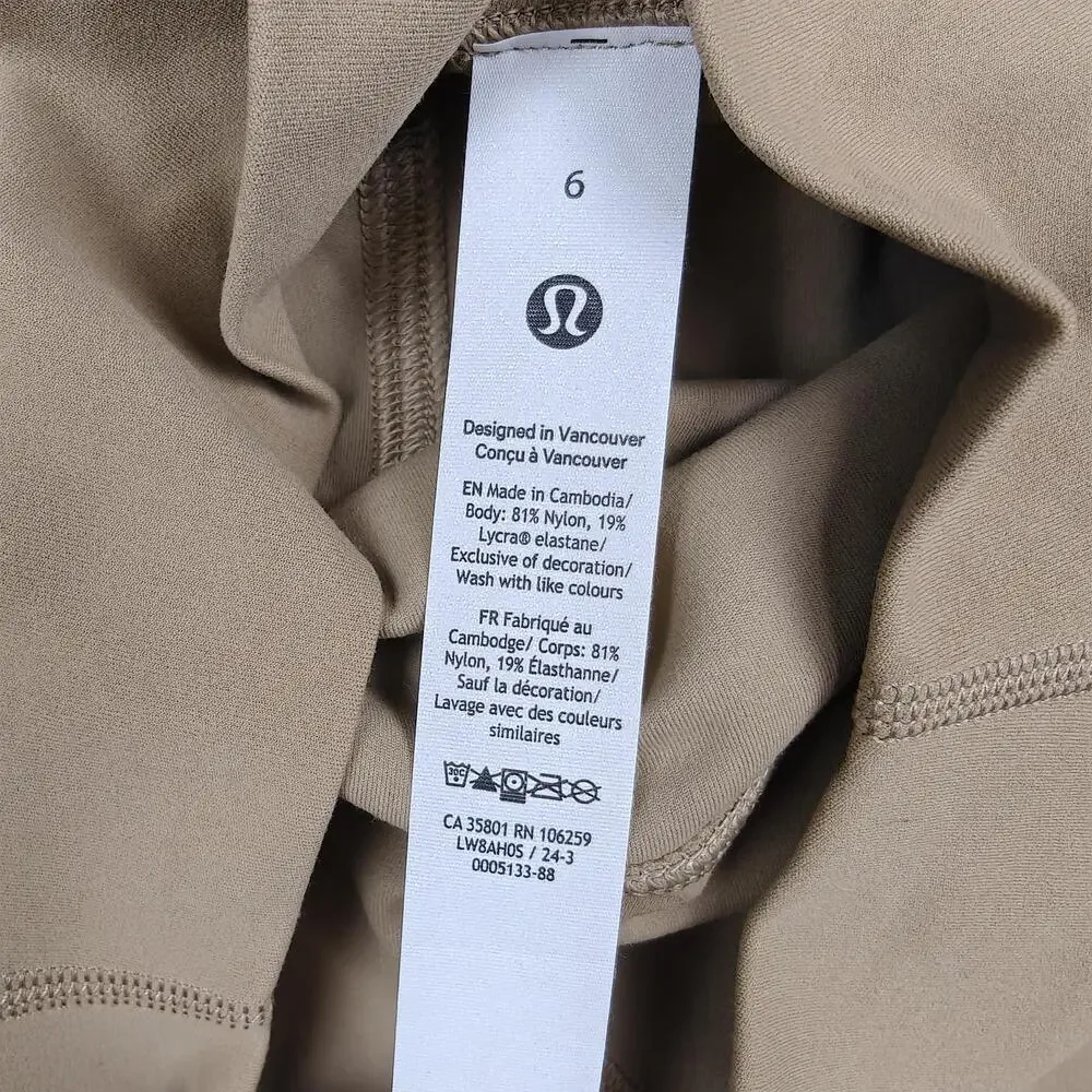 Lululemon Skirt Womens 6 Beige Midi High Waist Built-In Shorts Athletic Yoga